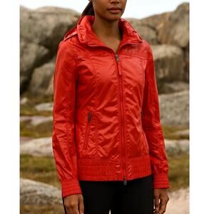 NEW! Mackage Womans S Perla $750 Rain JacketWaterproof Coat Hidden Hood Red